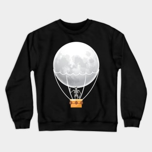 Skeleton Airship Rock On Moon swing halloween Concerts Crewneck Sweatshirt